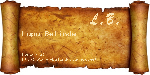 Lupu Belinda névjegykártya